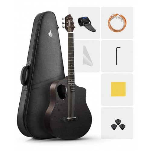 RISING-G1 Carbon Fiber Akustik Gitar Seti (Siyah)