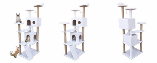 NR-0063 Kule Kedi Evi Tırmalama Beyaz