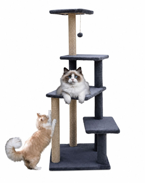 MG02 Premium Çok Katlı Uzun Boy Kedi Tırmalama Tahtası Antrasit