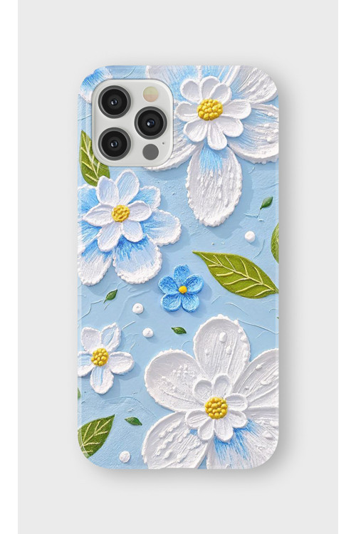 İphone 12 Pro Uyumlu Baskılı Şeffaf Telefon Kılıfı | Koleksiyon: Pastel Flower Patterns