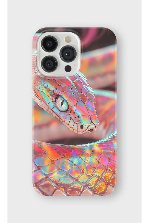 İphone 13 Pro Uyumlu Baskılı Şeffaf Telefon Kılıfı | Koleksiyon: Aesthetic Snake
