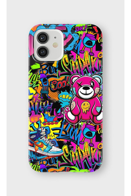 İphone 12 Mini Uyumlu Baskılı Şeffaf Telefon Kılıfı | Koleksiyon: Grafitti Street Art