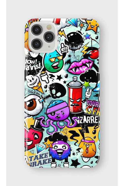 İphone 11 Pro Max Uyumlu Baskılı Şeffaf Telefon Kılıfı | Koleksiyon: Grafitti Street Art