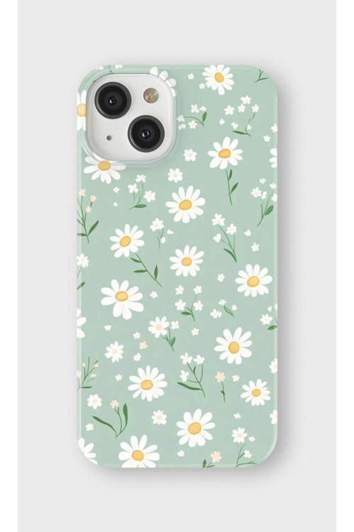 İphone 13 Mini Uyumlu Baskılı Şeffaf Telefon Kılıfı | Koleksiyon: Soft Daisy