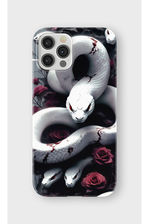 İphone 12 Pro Uyumlu Baskılı Şeffaf Telefon Kılıfı | Koleksiyon: Aesthetic Snake