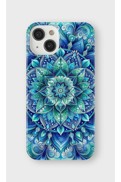 İphone 13 Mini Uyumlu Baskılı Şeffaf Telefon Kılıfı | Koleksiyon: Mandala Art