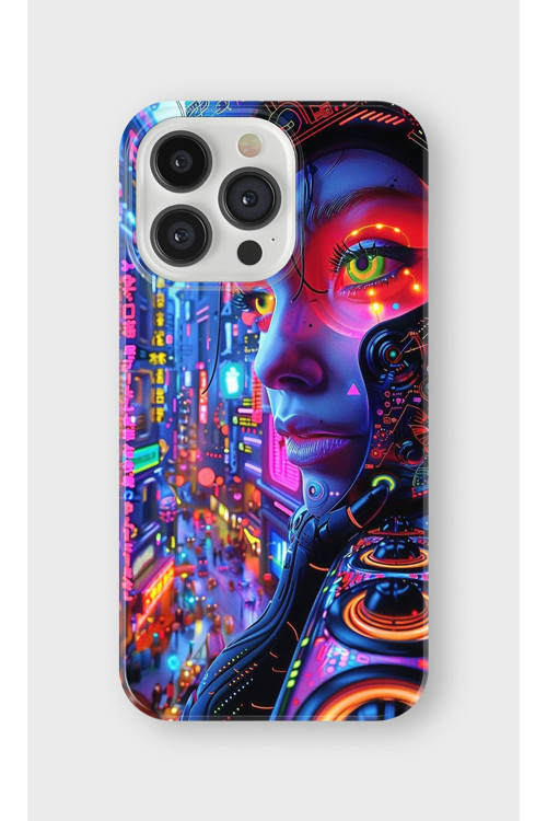 İphone 13 Pro Max Uyumlu Baskılı Şeffaf Telefon Kılıfı | Koleksiyon: Cyberpunk Theme
