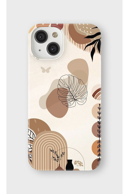 İphone 13 Mini Uyumlu Baskılı Şeffaf Telefon Kılıfı | Koleksiyon: Minimal Floral Line Art