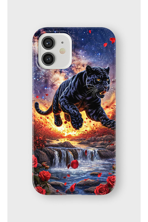 İphone 12 Mini Uyumlu Baskılı Şeffaf Telefon Kılıfı | Koleksiyon: Minimal Black Panther