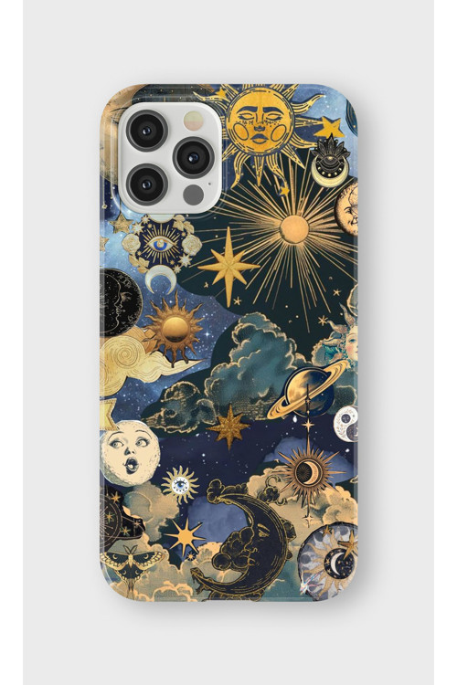 İphone 12 Pro Max Uyumlu Baskılı Şeffaf Telefon Kılıfı | Koleksiyon: Moon Phases