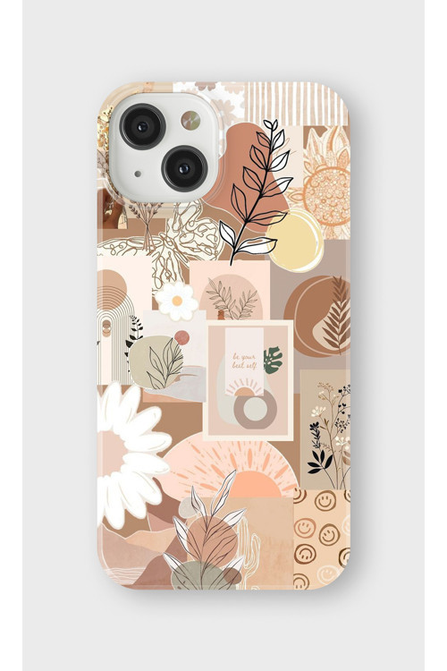 İphone 13 Mini Uyumlu Baskılı Şeffaf Telefon Kılıfı | Koleksiyon: Minimal Floral Line Art