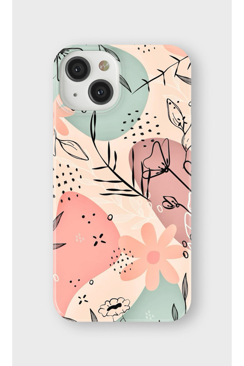 İphone 13 Mini Uyumlu Baskılı Şeffaf Telefon Kılıfı | Koleksiyon: Minimal Floral Line Art