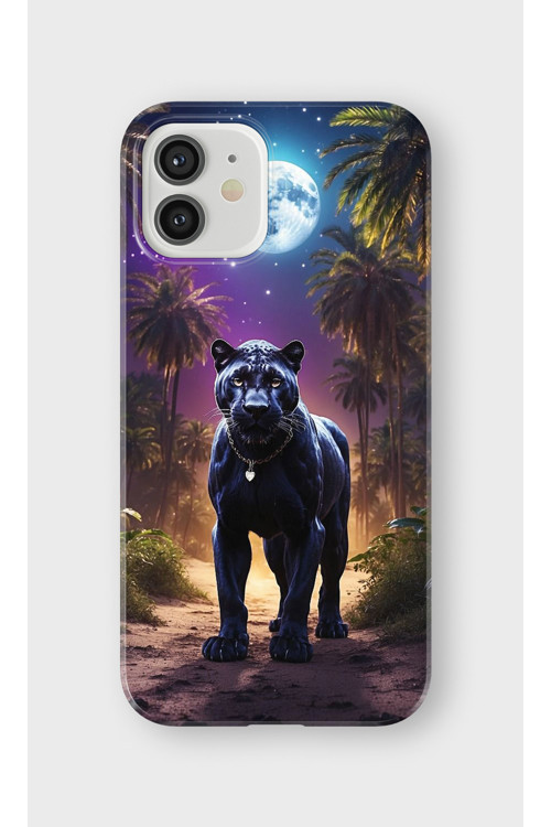 İphone 12 Mini Uyumlu Baskılı Şeffaf Telefon Kılıfı | Koleksiyon: Minimal Black Panther