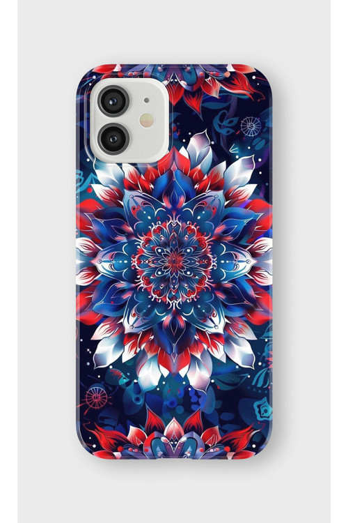 İphone 12 Uyumlu Baskılı Şeffaf Telefon Kılıfı | Koleksiyon: Mandala Art