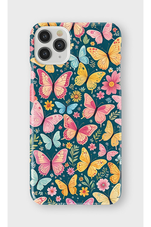 İphone 11 Pro Max Uyumlu Baskılı Şeffaf Telefon Kılıfı | Koleksiyon: Butterfly Aesthetic
