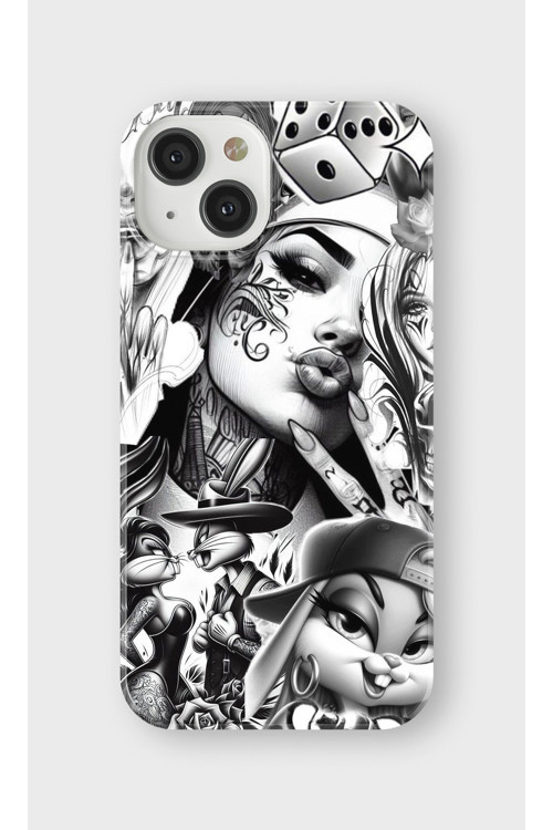 İphone 13 Mini Uyumlu Baskılı Şeffaf Telefon Kılıfı | Koleksiyon: Drip Art
