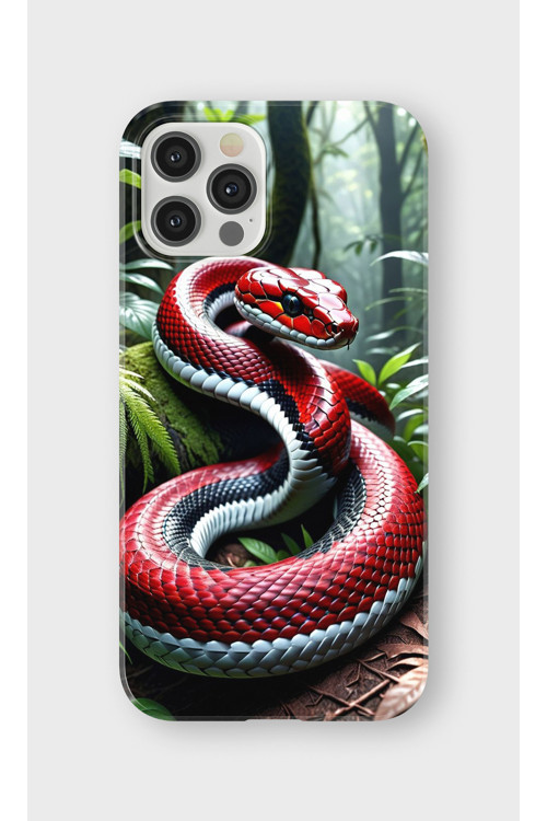 İphone 12 Pro Max Uyumlu Baskılı Şeffaf Telefon Kılıfı | Koleksiyon: Aesthetic Snake
