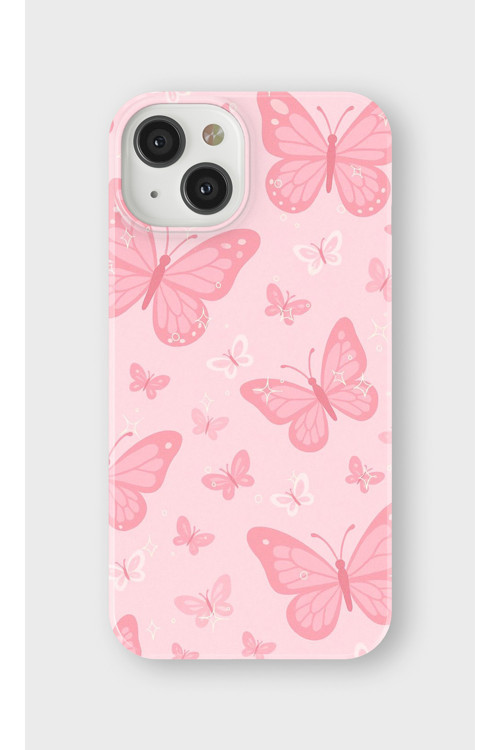 İphone 14 Plus Uyumlu Baskılı Şeffaf Telefon Kılıfı | Koleksiyon: Pink Aesthetic