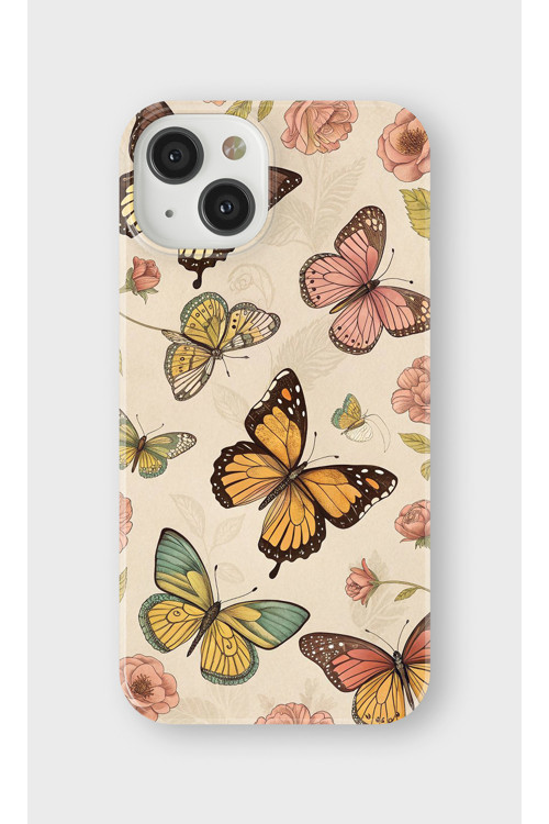 İphone 13 Uyumlu Baskılı Şeffaf Telefon Kılıfı | Koleksiyon: Butterfly Aesthetic