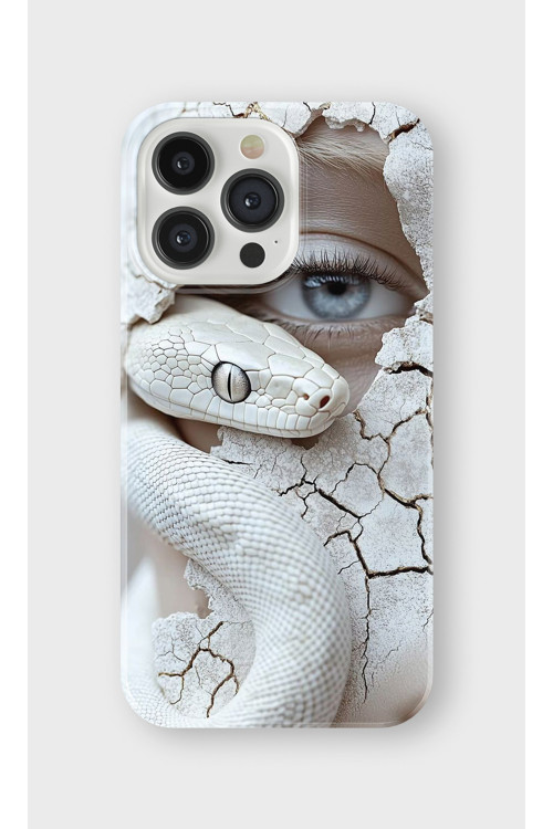 İphone 14 Pro Uyumlu Baskılı Şeffaf Telefon Kılıfı | Koleksiyon: Aesthetic Snake