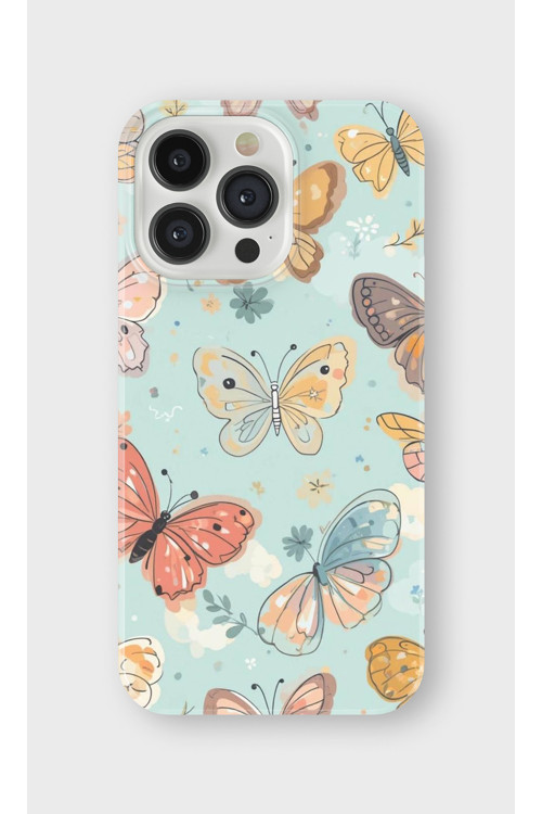 İphone 14 Pro Max Uyumlu Baskılı Şeffaf Telefon Kılıfı | Koleksiyon: Butterfly Aesthetic