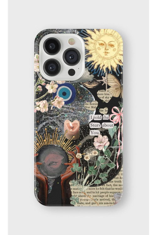 İphone 13 Pro Uyumlu Baskılı Şeffaf Telefon Kılıfı | Koleksiyon: Mystical Symbols