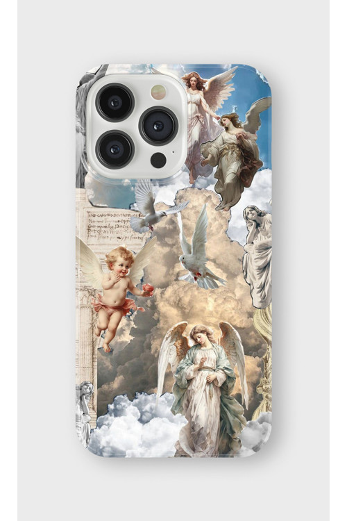 İphone 15 Pro Uyumlu Baskılı Şeffaf Telefon Kılıfı | Koleksiyon: Angel And Spiritual