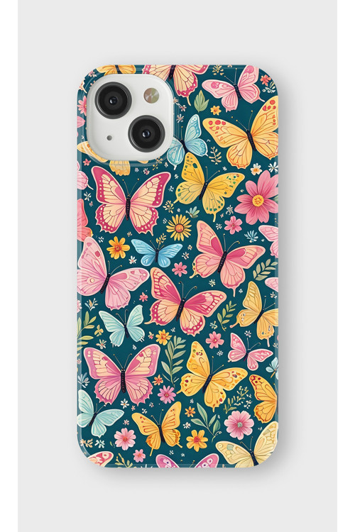 İphone 13 Uyumlu Baskılı Şeffaf Telefon Kılıfı | Koleksiyon: Butterfly Aesthetic