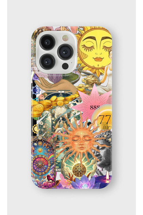 İphone 13 Pro Uyumlu Baskılı Şeffaf Telefon Kılıfı | Koleksiyon: Mystical Symbols