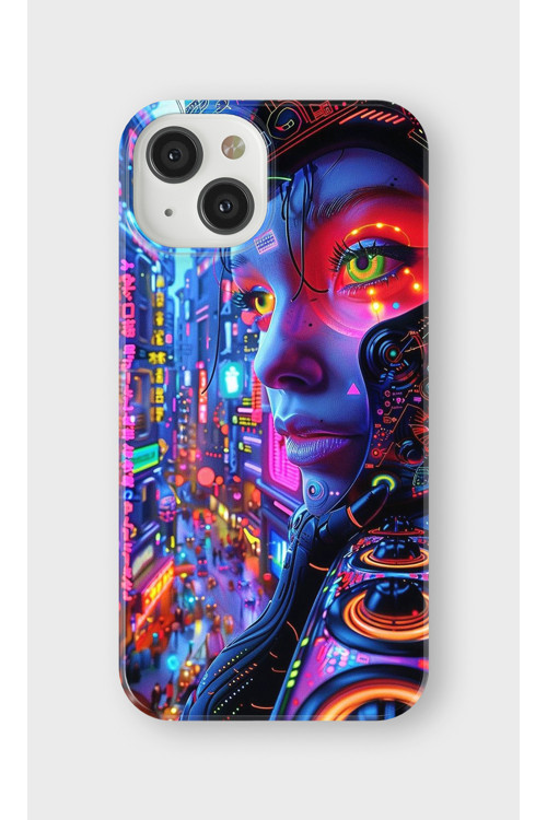 İphone 14 Uyumlu Baskılı Şeffaf Telefon Kılıfı | Koleksiyon: Cyberpunk Theme