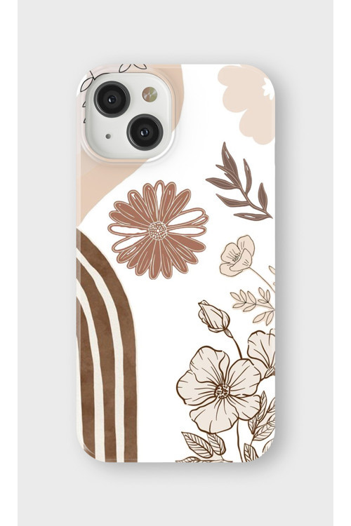İphone 14 Plus Uyumlu Baskılı Şeffaf Telefon Kılıfı | Koleksiyon: Minimal Floral Line Art