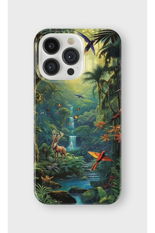İphone 15 Pro Max Uyumlu Baskılı Şeffaf Telefon Kılıfı | Koleksiyon: Jungle Wildlife