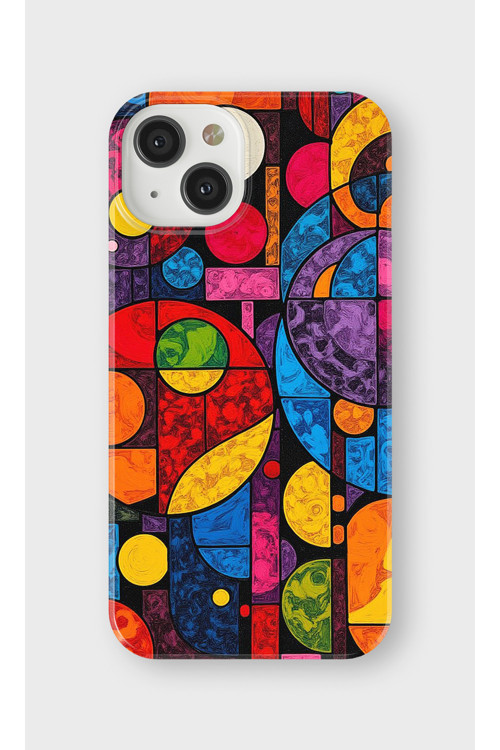 İphone 15 Uyumlu Baskılı Şeffaf Telefon Kılıfı | Koleksiyon: Psychedelic Art
