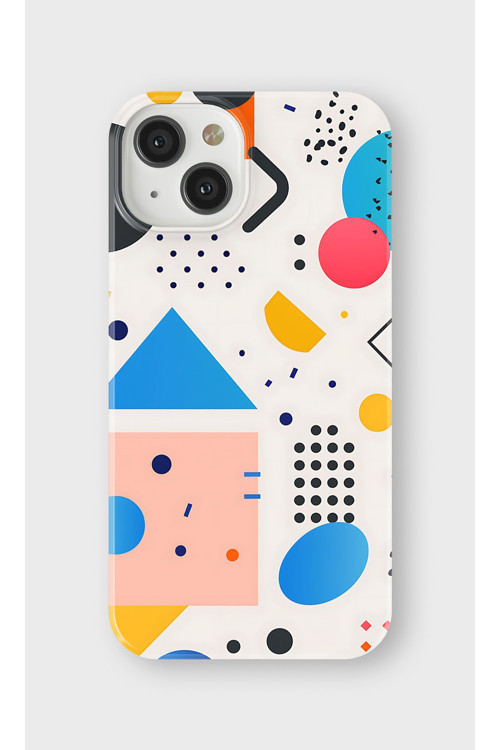 İphone 14 Plus Uyumlu Baskılı Şeffaf Telefon Kılıfı | Koleksiyon: Minimal Geometric Patterns