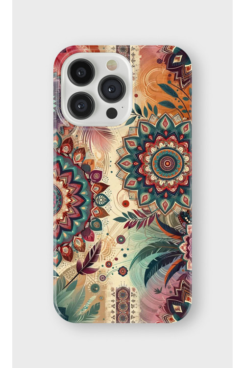 İphone 16 Pro Max Uyumlu Baskılı Şeffaf Telefon Kılıfı | Koleksiyon: Mandala Art