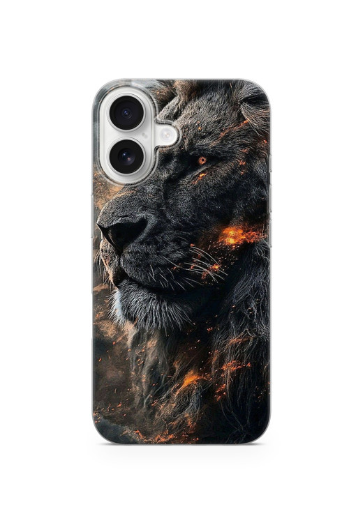 İphone 16 Uyumlu Baskılı Şeffaf Telefon Kılıfı | Koleksiyon: Majestic Lion
