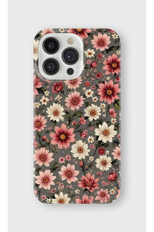 İphone 14 Pro Uyumlu Baskılı Şeffaf Telefon Kılıfı | Koleksiyon: Boho Floral