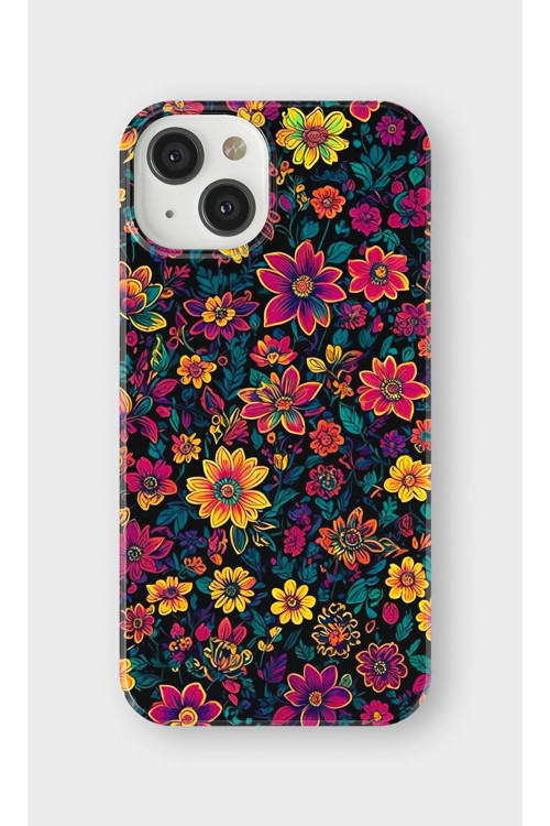 İphone 14 Plus Uyumlu Baskılı Şeffaf Telefon Kılıfı | Koleksiyon: Boho Floral