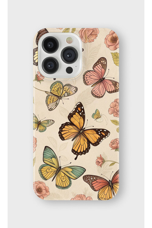 İphone 15 Pro Uyumlu Baskılı Şeffaf Telefon Kılıfı | Koleksiyon: Butterfly Aesthetic