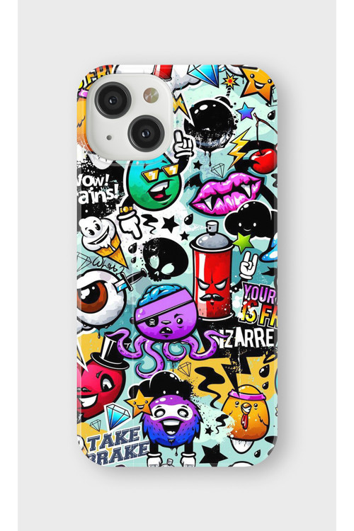 İphone 13 Uyumlu Baskılı Şeffaf Telefon Kılıfı | Koleksiyon: Grafitti Street Art