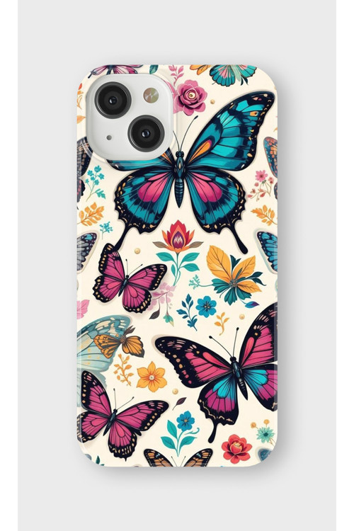 İphone 15 Plus Uyumlu Baskılı Şeffaf Telefon Kılıfı | Koleksiyon: Butterfly Aesthetic