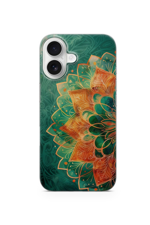 İphone 16 Uyumlu Baskılı Şeffaf Telefon Kılıfı | Koleksiyon: Mandala Art