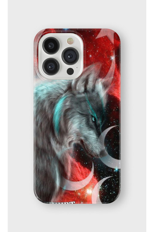 İphone 14 Pro Max Uyumlu Baskılı Şeffaf Telefon Kılıfı | Koleksiyon: Grey Wolf Turkish Symbol