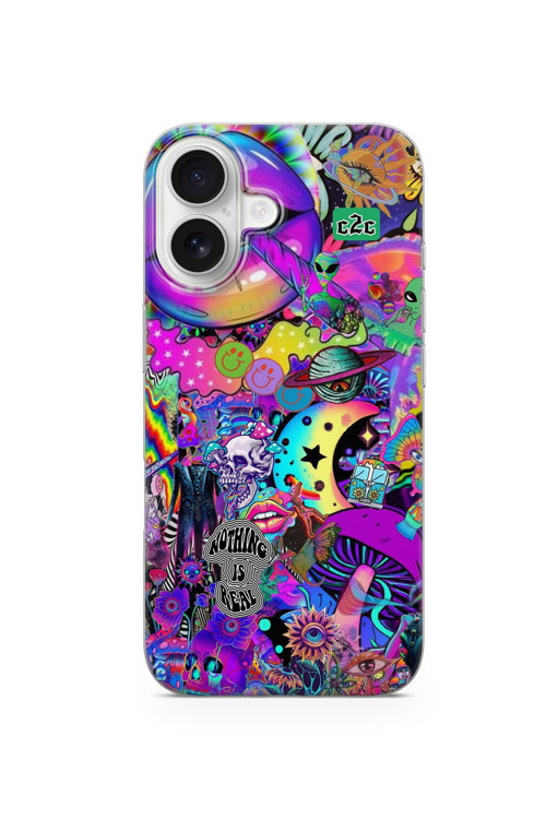 İphone 16 Uyumlu Baskılı Şeffaf Telefon Kılıfı | Koleksiyon: Neon Light Designs