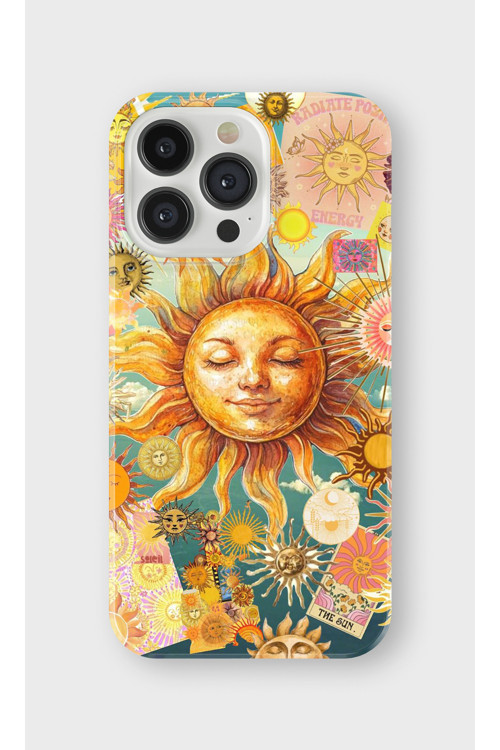 İphone 14 Pro Uyumlu Baskılı Şeffaf Telefon Kılıfı | Koleksiyon: Boho Sun And Moon