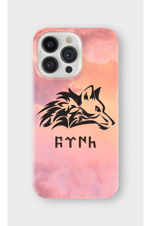 İphone 14 Pro Max Uyumlu Baskılı Şeffaf Telefon Kılıfı | Koleksiyon: Grey Wolf Turkish Symbol