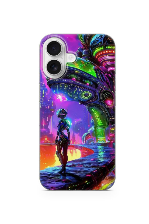 İphone 16 Plus Uyumlu Baskılı Şeffaf Telefon Kılıfı | Koleksiyon: Cyberpunk Theme
