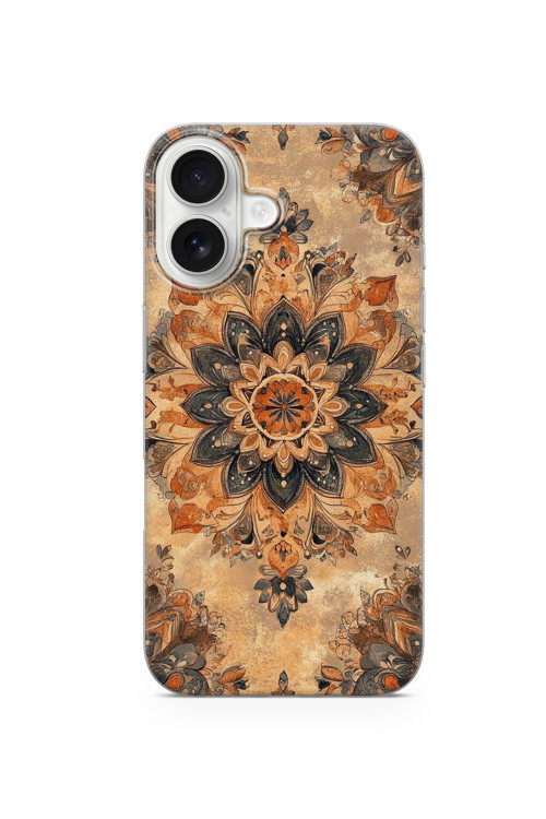 İphone 16 Uyumlu Baskılı Şeffaf Telefon Kılıfı | Koleksiyon: Mandala Art
