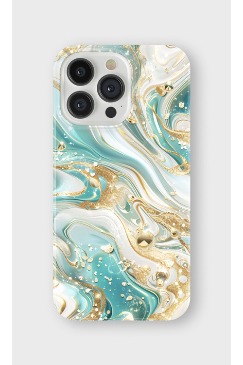 İphone 16 Pro Max Uyumlu Baskılı Şeffaf Telefon Kılıfı | Koleksiyon: Marble And Gold Luxury