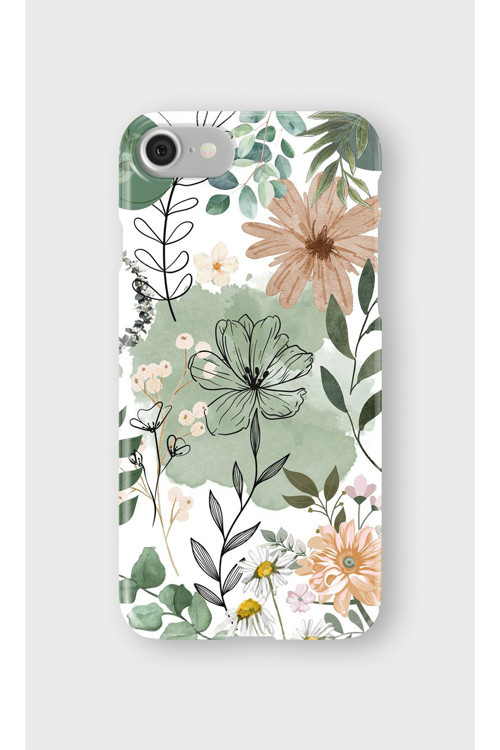 İphone 7 Uyumlu Baskılı Şeffaf Telefon Kılıfı | Koleksiyon: Boho Floral